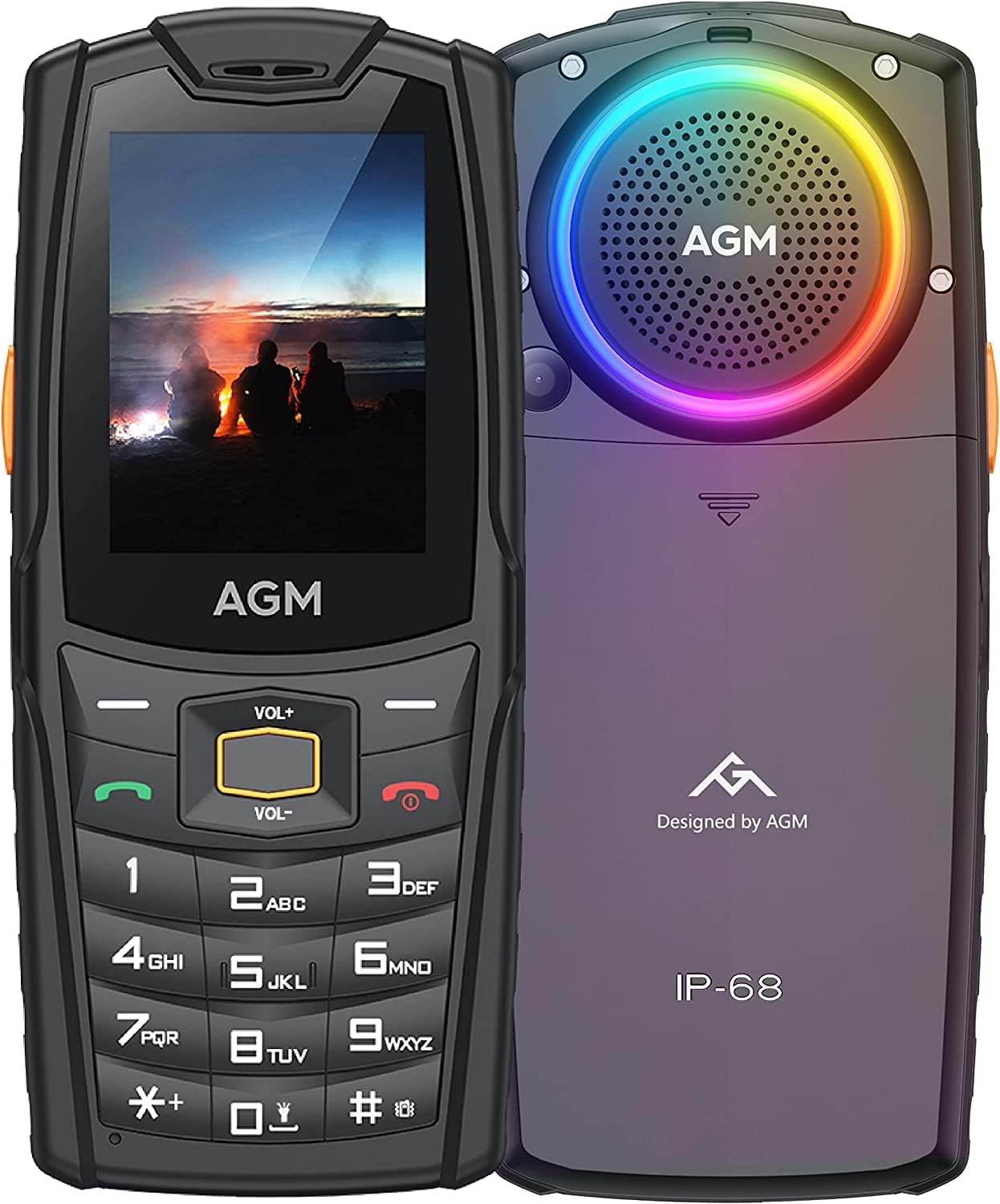 AGM M6 Rugged Phone 4G, Waterproof Cell Phone 2.4" Screen with Charging Dock, Dual SIM, T-Mobile, 2500 mAh, 109dB Speaker, IP68, 128GB SD Card Expandable, Torch Function, Senior Cell Phone Unlocked