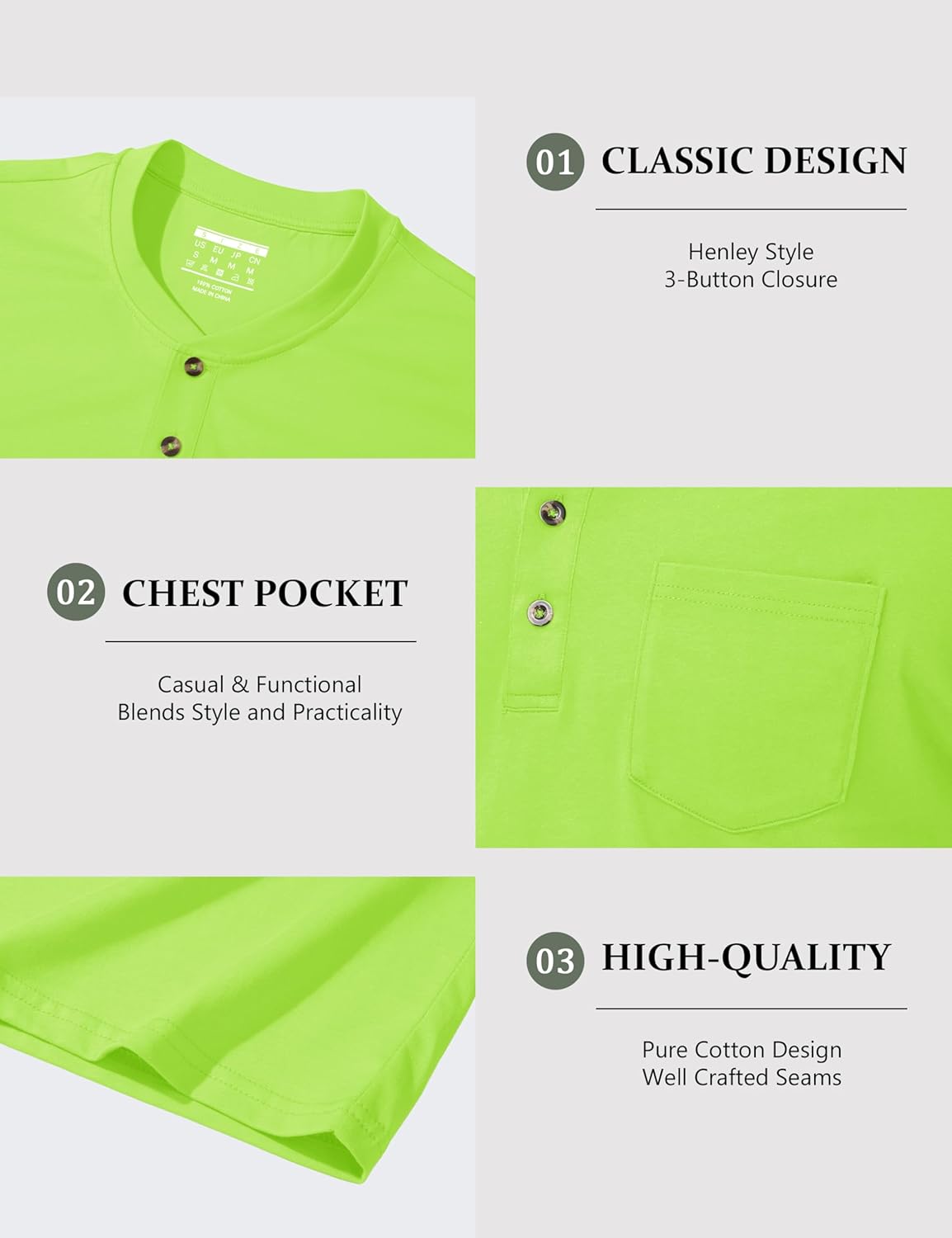 MAGCOMSEN Men's Henley Short Sleeve Shirt Cotton Lightweight Tee Shirts Casual Summer Basic Tees with Pocket - Image 5