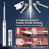 Vista 4 de Removedor de cálculos amigdalinos con cámara – Kit de eliminación visual de cálculos amigdalinos mejorado con 6 luces LED – Herramienta