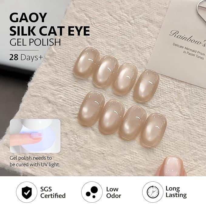 Set de esmalte en gel GAOY Sheer Silk Cat Eye, 6 colores con imán miniatura 6