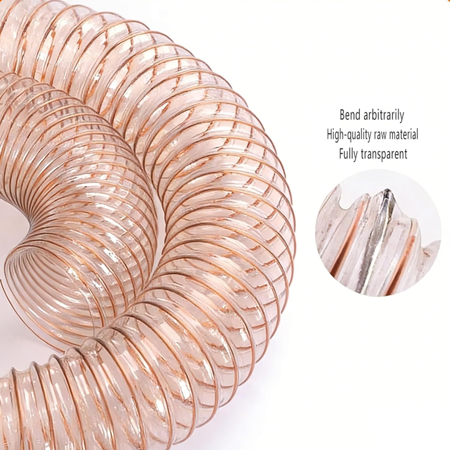 Staubsammelschlauch, Schwere Trümmer PU-Spiralschlauch für Industriewerkstätten Staubabsaugung, Tischsägen, Bandsägen und Hobel(10m,115mm)