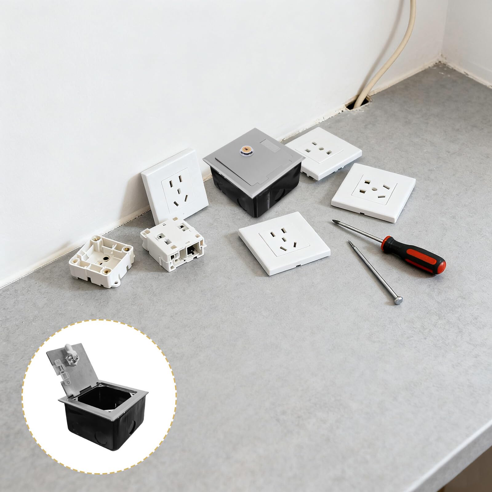 COLLBATH Cubiertas De Salida De Seguridad Protector De Enchufes De Pared Protector Enchufes Tapa Del Zócalo Embellecedores Silver