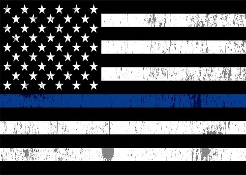 BELECO 7x5ft Soft Fabric Blue Line USA Flag Photography Backdrop Black White and Blue American Police Flag Honoring Law Enforcement Officers Background Patriotic Themed Party Banner Photo Props