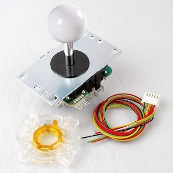 Sanwa GT-Y GTY Octagonal Gate + Sanwa JLF-TP-8YT Stick Handle Arcade Joystick 4 & 8 Way Adjustable Mad Catz SF4 Tournament Joystick Compatible White S@NWA