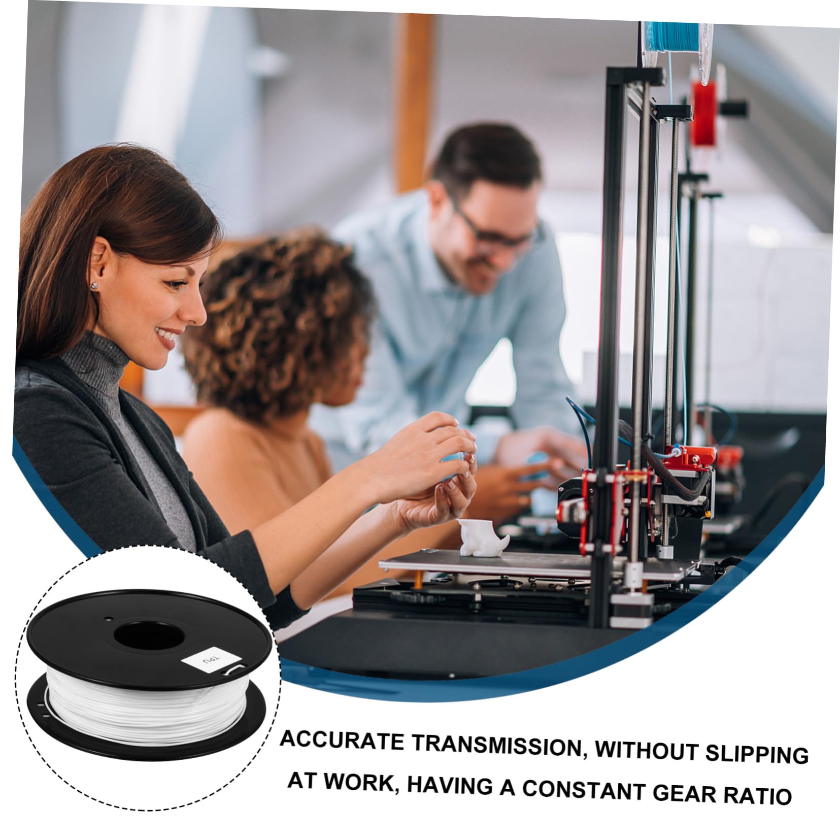 GLEAVI Filamento Flexible de Tpu Blanco 1.75mm para Impresora 3d 0.8kg Suave Larga Duración