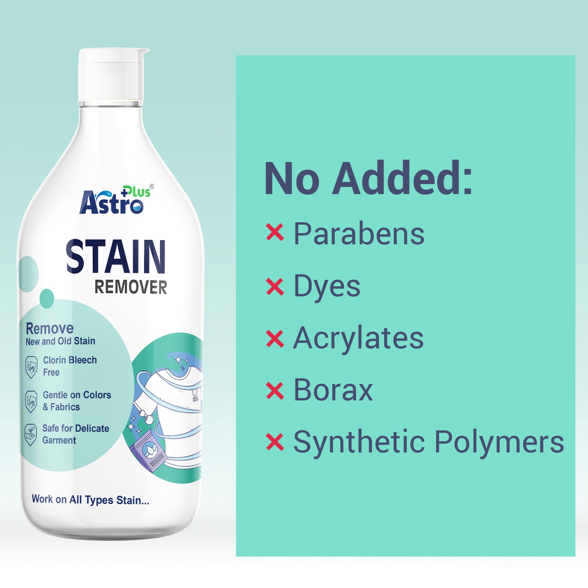 Astro Plus+ Stain Remover Liquid With Active Enzymes Stain Remover- 500ml 2