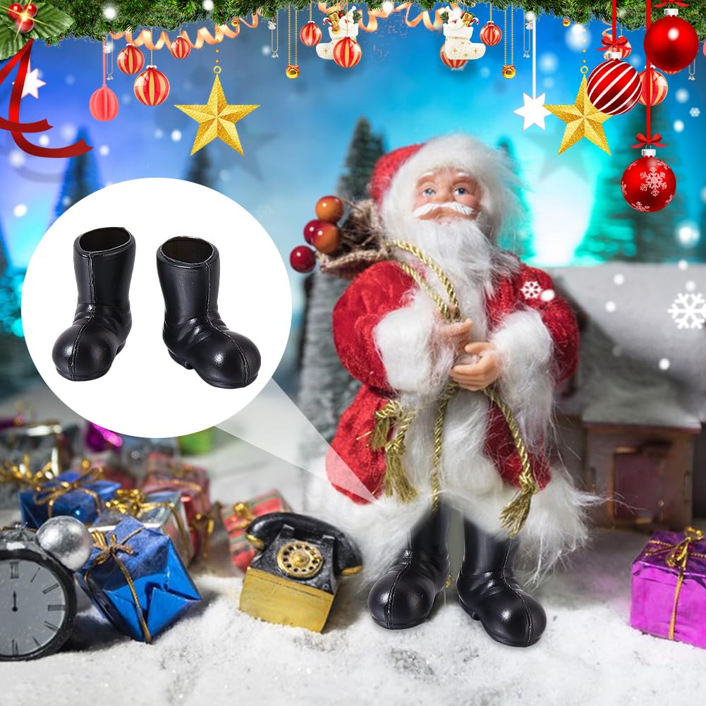 Botas de Navidad para casa de muñecas, Mini zapatos de Papá Noel con Punta Grande, modelo de plástico negro, zapatos de lluvia en miniatura, 1:12 - AliExprs 26 Botas de Navidad para casa de muñecas, Mini zapatos de Papá Noel con Punta Grande, modelo de plástico negro, zapatos de lluvia en miniatura, 1:12 - AliExprs 26
