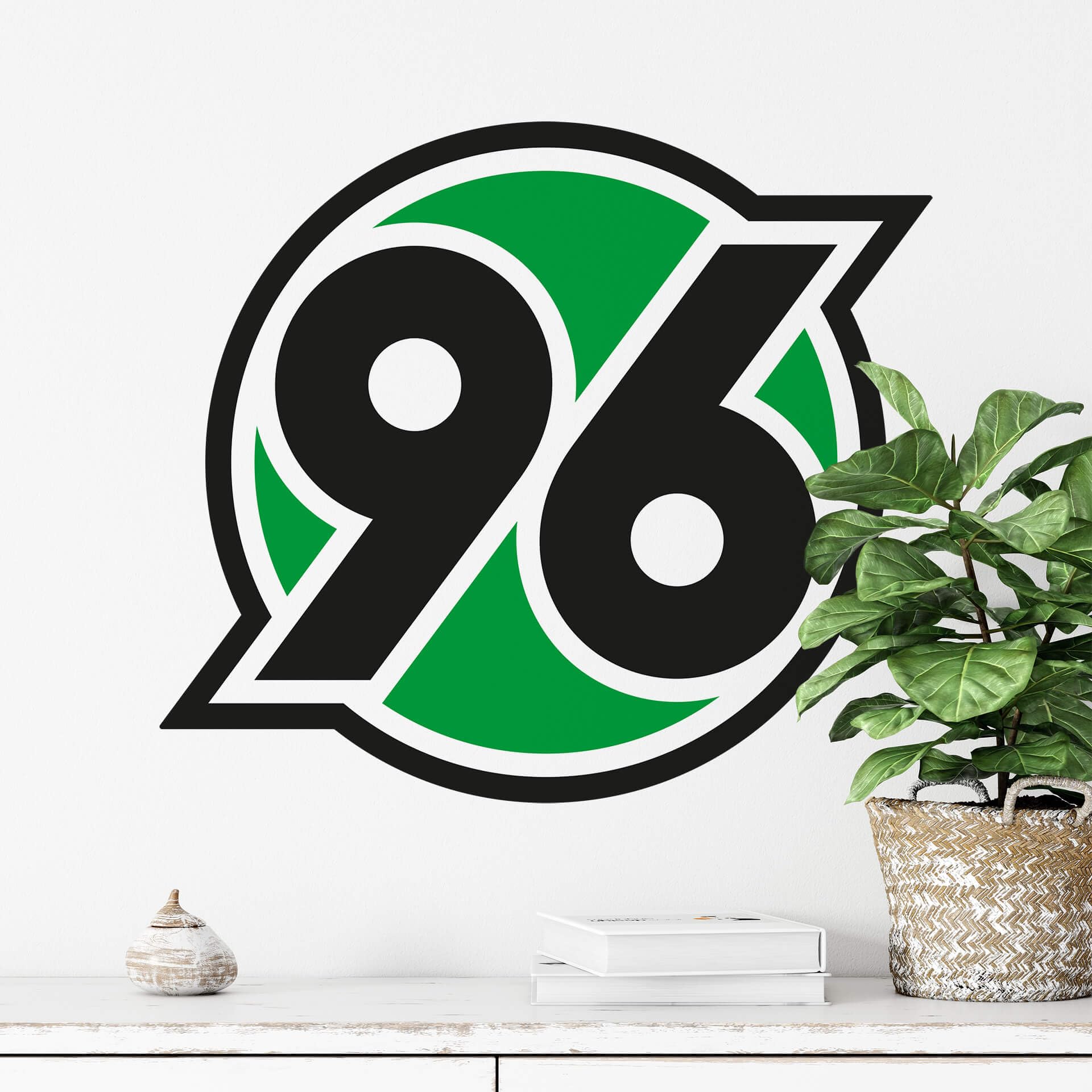 K&L Wall Art Wandtattoo Hannover 96 Logo | Offizielle Fußball-Deko für Kinderzimmer und Fanräume | 40x35 cm