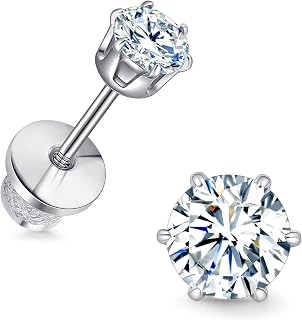 Limerencia Moissanite Ohrstecker G23 Titan hypoallergene Schraubverschluss Moissanite-Ohrringe D Farbe VVS1 Reinheit Schmuckgeschenke für Damen Herren 0,2 CT–1,6 CT