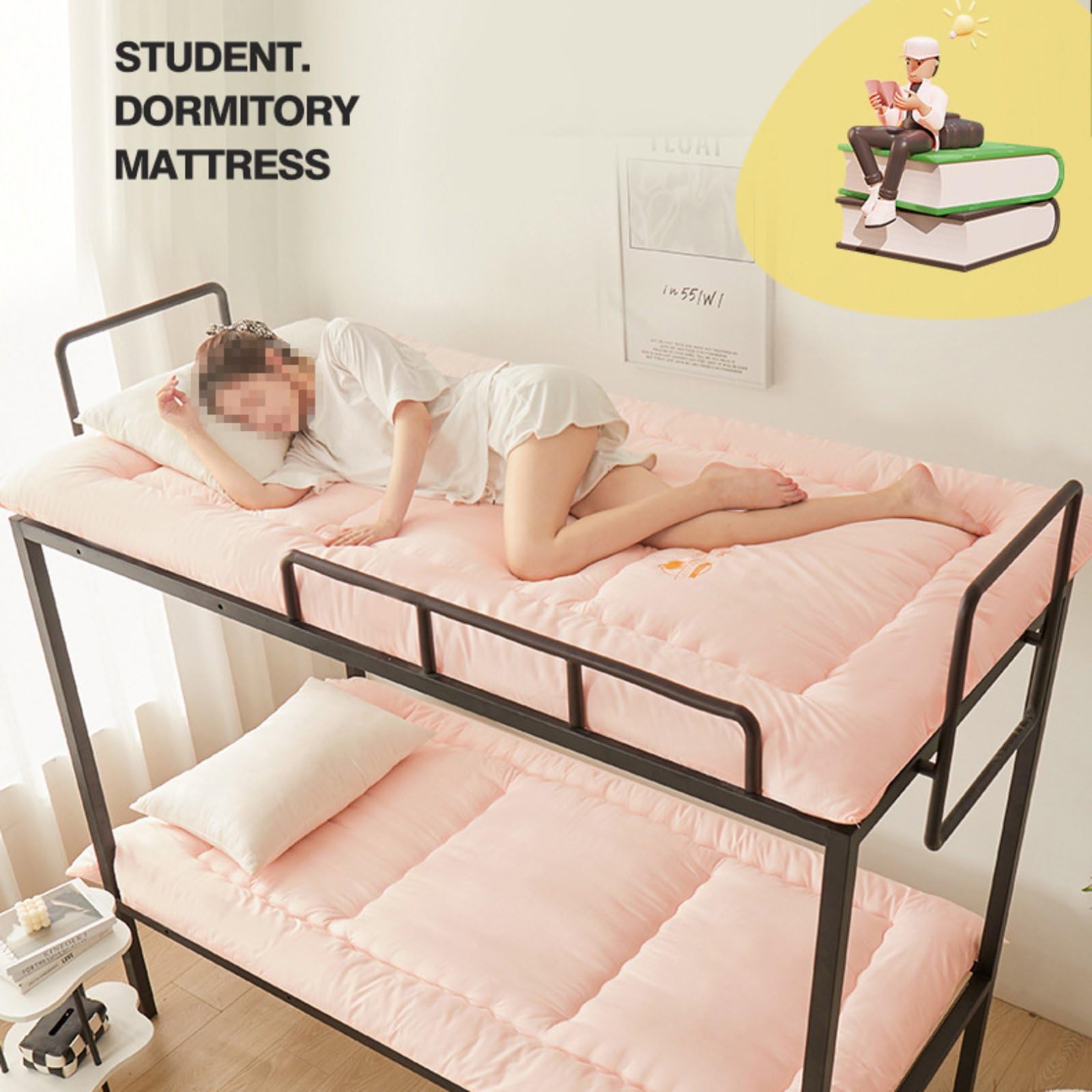 Colchón De Suelo Japonés Futón | 90x190 Cm, Plegable | Para Dormir En Suelo, Camping, Invitados | Acolchado Grueso, Algodón Transpirable