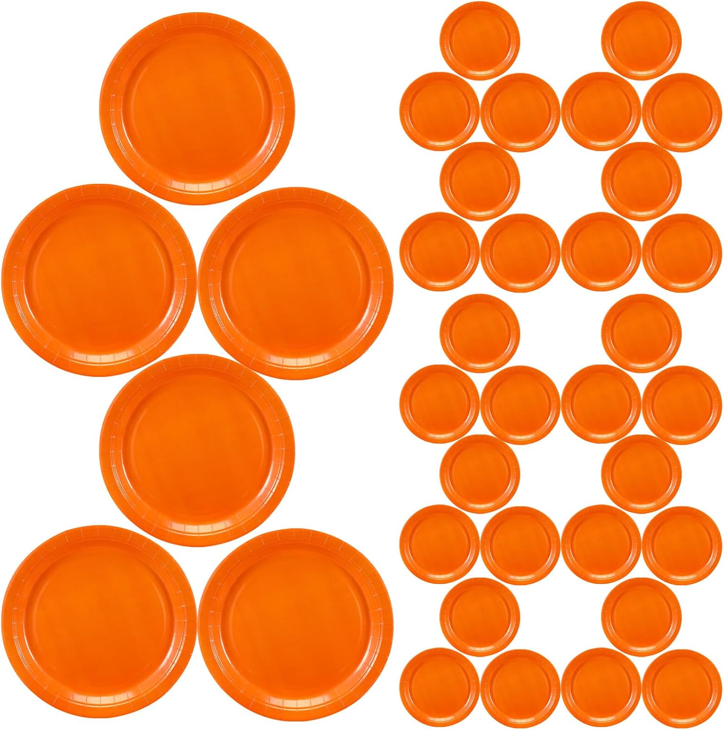 9-inch Orange Paper Cake Plates, 72pcs Disposable Party Dinner Plates, Food-grade Paper Tableware for ’ Birthday, Bridal Shower, and Celebration Events