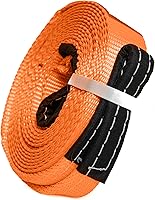 Vista 15 de Correa de remolque de 2" X 20', 6.5 toneladas, cuerda de poliéster Hi-Gear de 2 bucles, 14,000 libras, para remolque y recuperación de Alfa Wheels