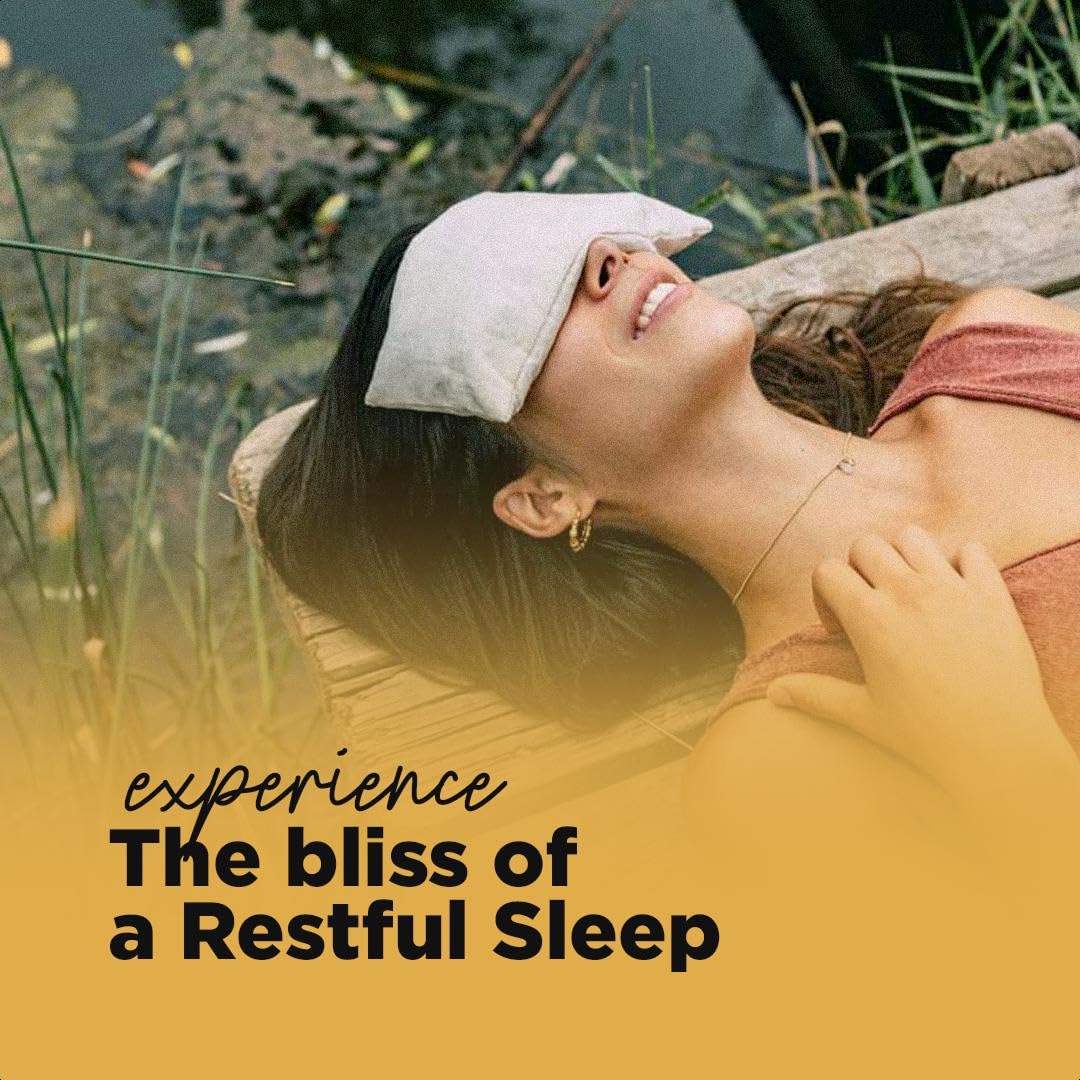 Made by Coopers Oreiller pour les yeux à la lavande et aux graines de lin - Oreiller pour les yeux en lin naturel pour la relaxation et l'aide au sommeil