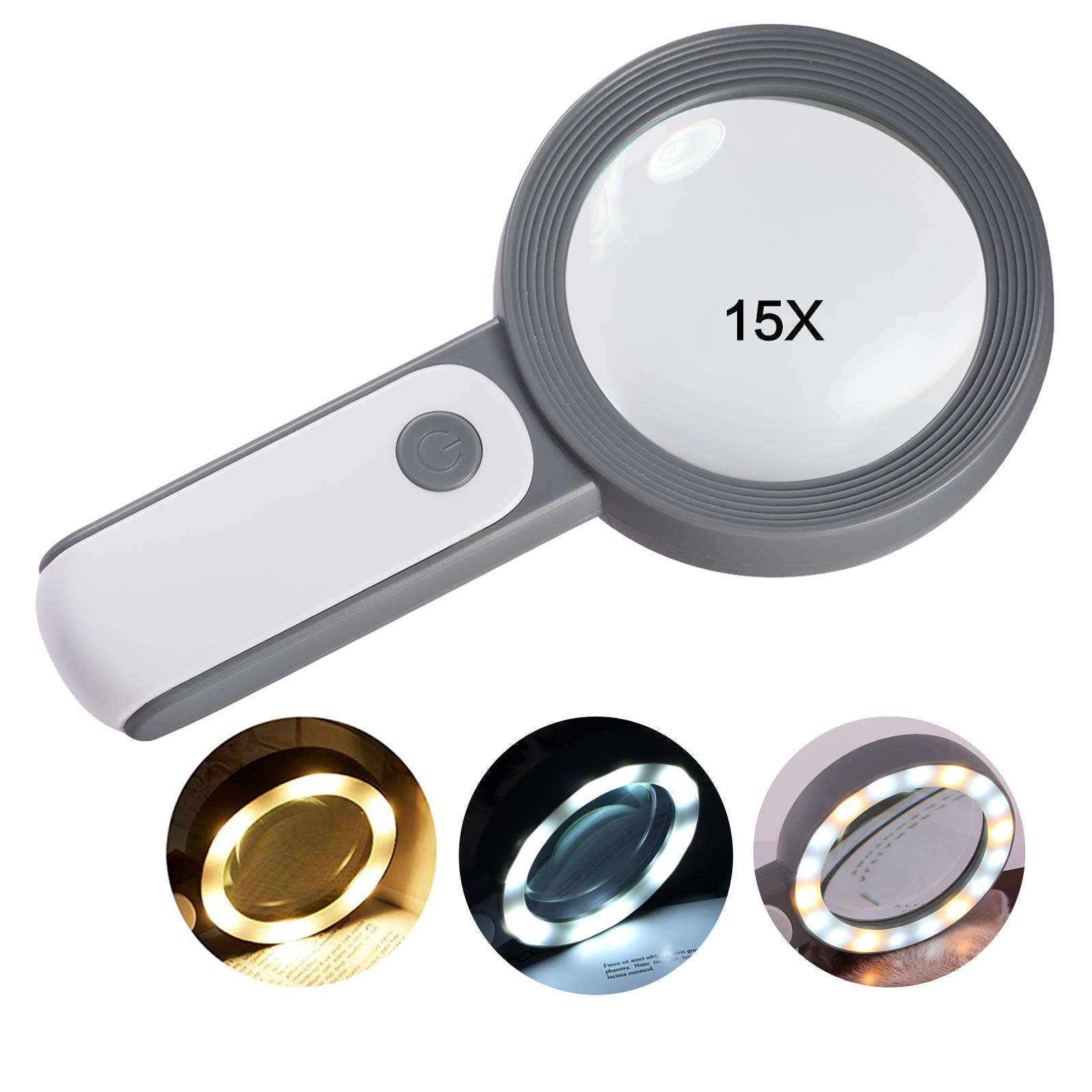 Buy Magnifying Glass, HYOIIO 15X Large Magnifying Glass with 18 Anti