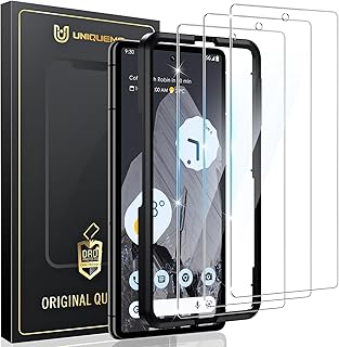 [3 Pack] UniqueMe Screen Protector Compatible for Google Pixel 8 Pro Tempered Glass HD Clear Screen Protector with Easy Installation Frame, 9H Hardness Anti Scratch Bubble Free - 6.7-inch