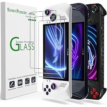 amFilm 3 Pack Screen Protector for ASUS ROG Ally 2023 / ROG Ally X 2024 / MSI Claw A1M Handheld 7 inch 2024, Tempered Glass, Transparent Ultra HD, Anti-Scratch, Anti-Fingerprint