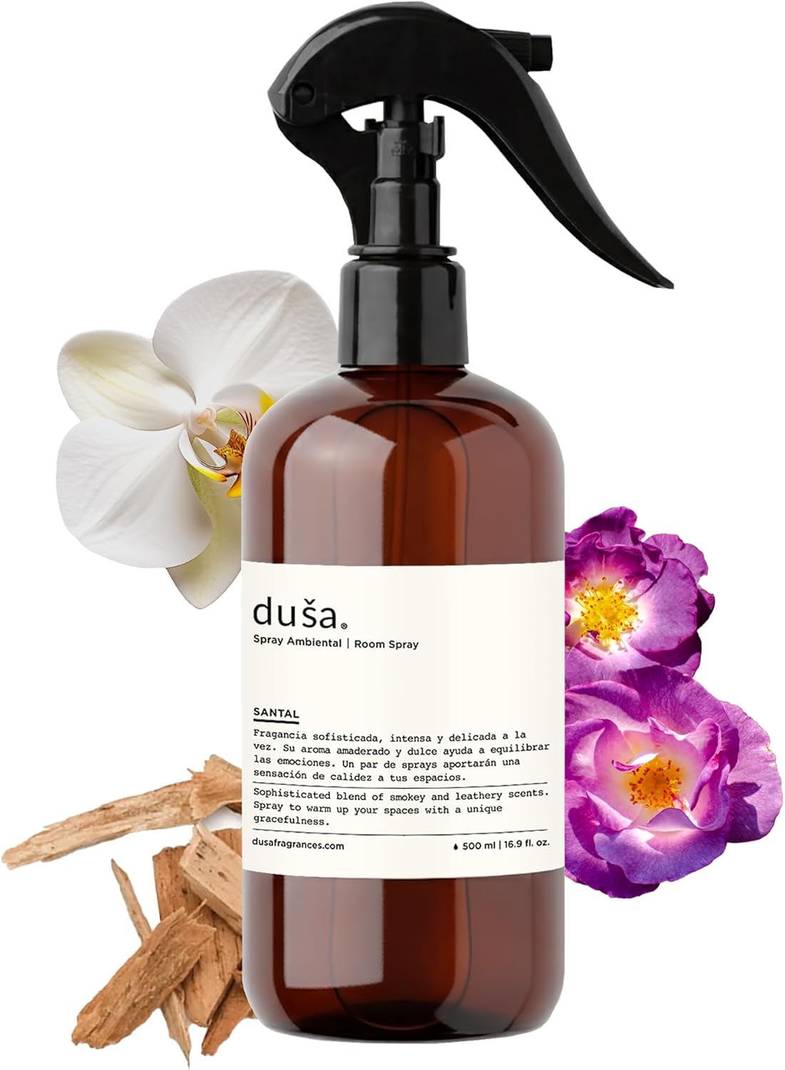 Dusa Santal Room Spray - 16.9 fl oz - Ultimate Home Fragrance, Bed Room Essentials & Soothing Fabric - Natural Air Freshener & Linen Mist for Home - Eco-Friendly Odor Eliminator w/Aromatherapy