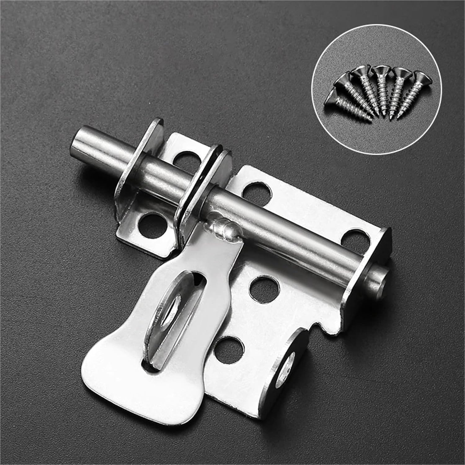 Durability 6pcs 2Inch Stainless Steel Solid Sliding Door Bolt Latch Hasp Home Hardware for Safety Gate Toilet Doors(A2)