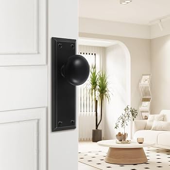 newliplace 2 Pack One-Sided Black Dummy Door Knobs Interior