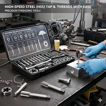 1/4-28 UNF Left Hand Tap and Die Set, High Speed Steel 1/4