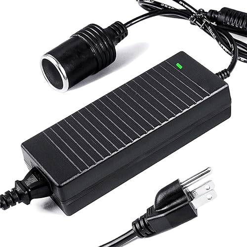 VoolexGo Convertidor de CA a CC de 180 W, 110 V-240 V a 12 V15 A, adaptador de enchufe de encendedor de cigarrillos, fuente de alimentación para