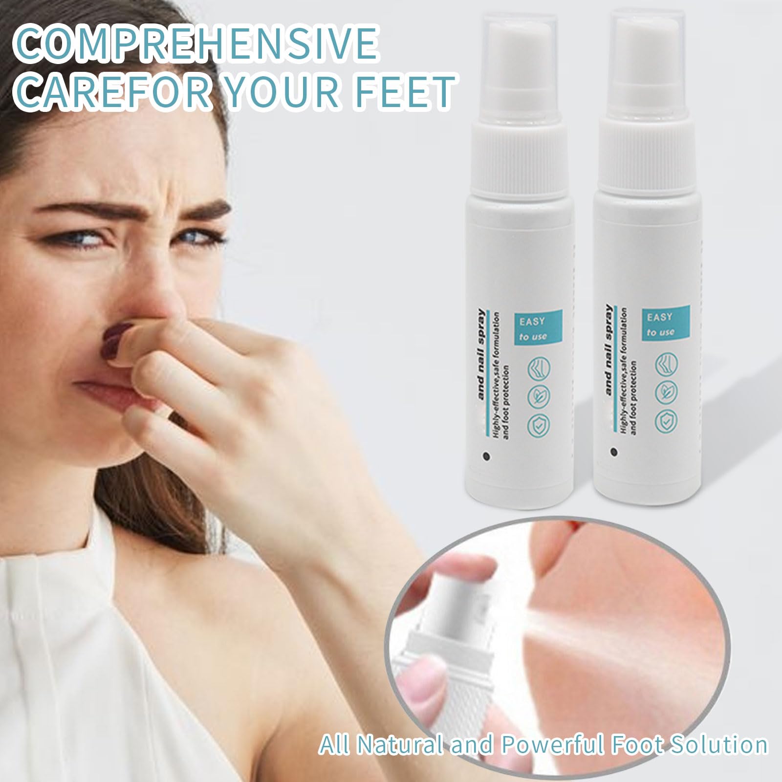 Spray para hongos en los pies, 2 unidades para pies y uñas, spray para hongos en las uñas, spray para pies para reparación de uñas, control de olores, aerosol de pies para reparación de uñas, repair