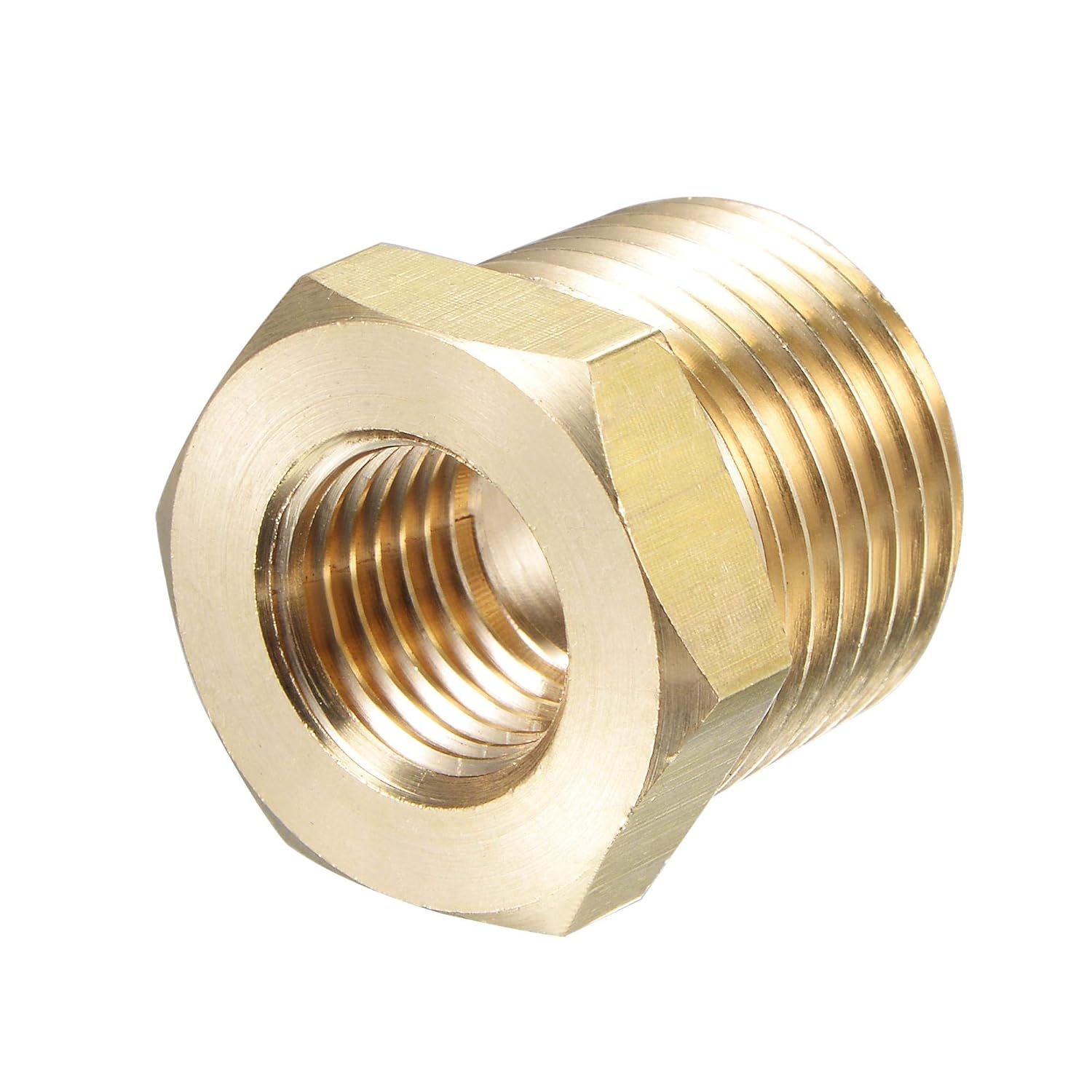 Brass Pipe Fitting Reducer Adapter 3/8" Npt Male X 1/4" Npt Female for Water Oil Air Pressure Gauge Temp Sensor