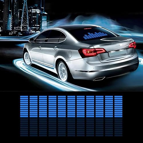 Miniatura 9 de AMZSTAR Sonido música Beat activado coche pegatinas ecualizador resplandor luz LED audio voz ritmo lámpara LED luces flash (multicolor-17.7x4.3 in)