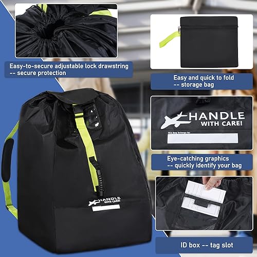 Miniatura 6 de Bolsa de viaje para asiento de automóvil para avión, se adapta a asientos de automóvil infantiles, asientos convertibles, asientos elevadores, bases