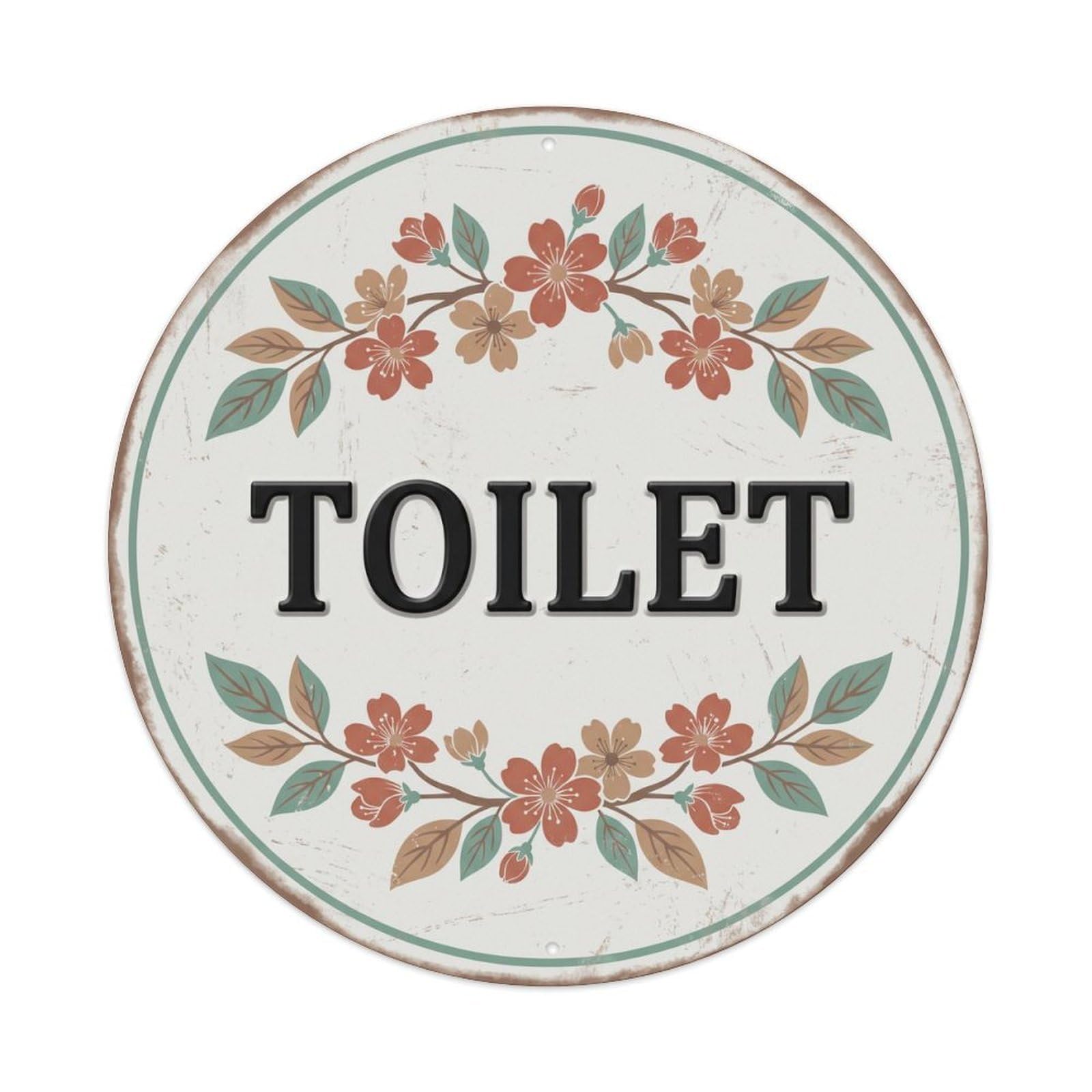 Okahys 8X8inch(20X20cm) Toilet(Wc) Signage Cherry Vintage Metal Tin Sign