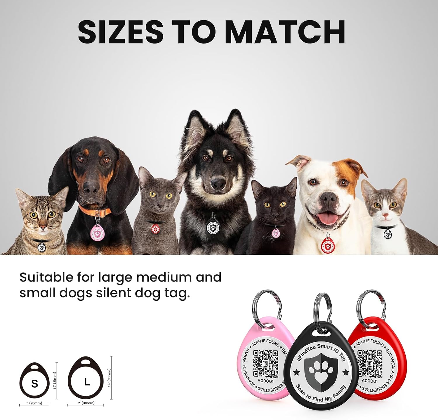 QR Code Cat Tags Personalized Small, Real-time Alerts, BKPKRE image 2