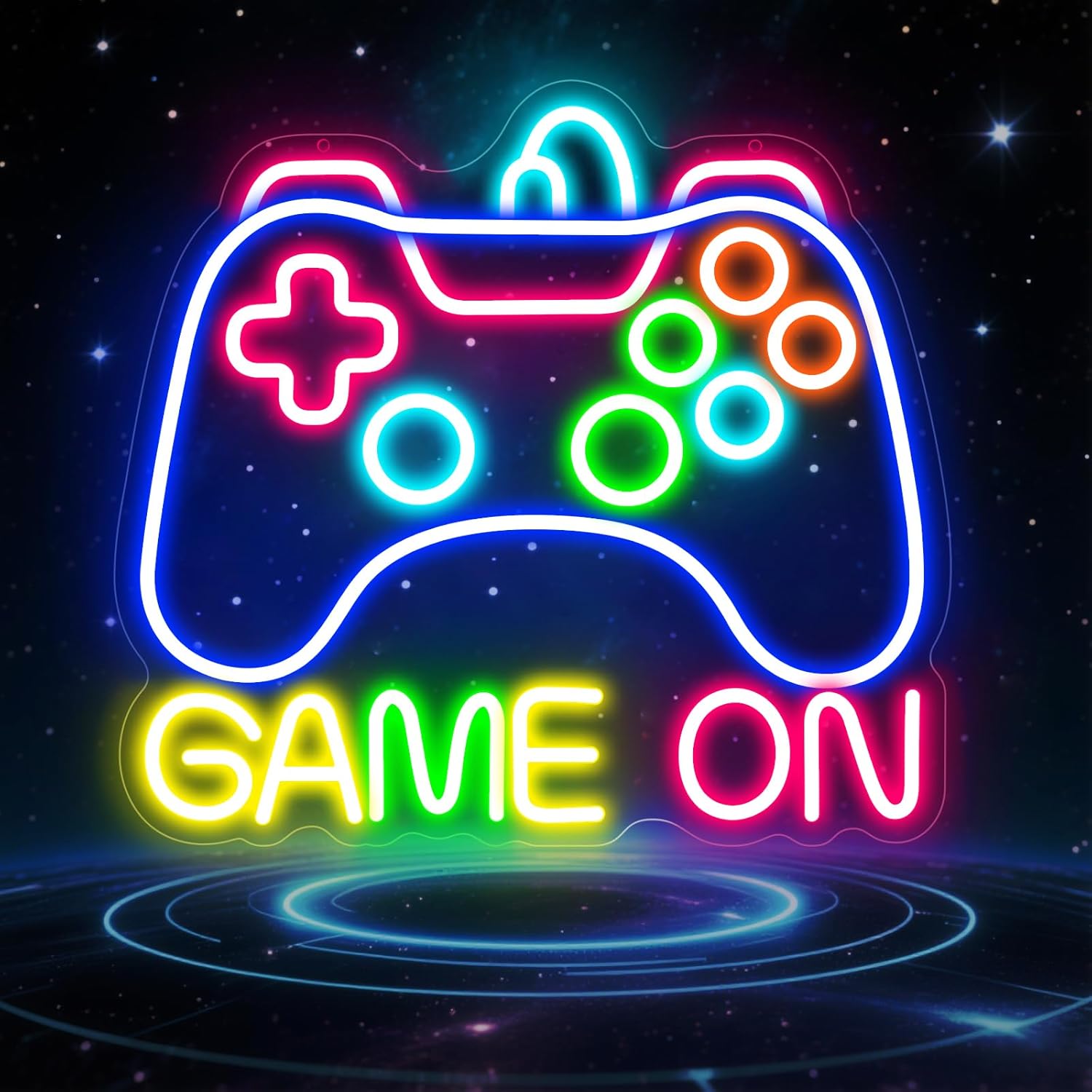 Holegather Gamer Neon Sign LED Light, Gaming Wall Decor, Gamepad Neon Light for Game Room and Men Cave, Gifts for Boys, Teens, Kids (Colorful Game Pad)