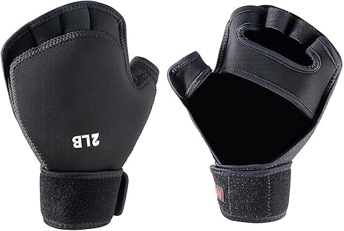 Miniatura 6 de Guantes de mano con peso de 5 libras (2.5 libras cada uno), guantes de fitness de hierro suave, lavables, para gimnasio, boxeo, natación,