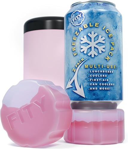 Miniatura 13 de FITY Paquete de 2 unidades de hielo congelable multiusos para vasos, loncheras, bolsas de pañales, dolores musculares, adaptador de lata de 12 onzas