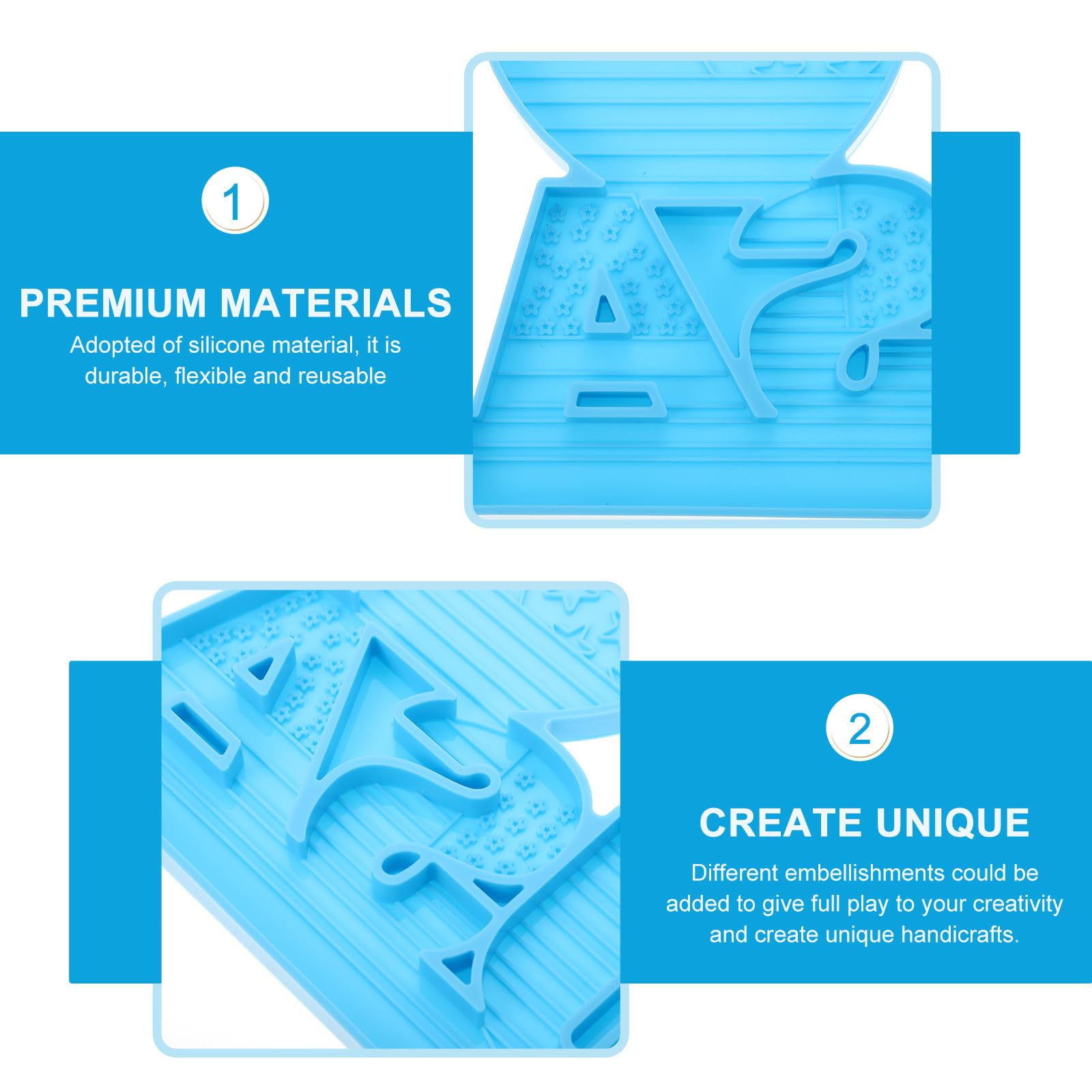 SHINEOFI 4 Set Stampo Epossidico Bandiera Silicio Per Il Dell'indipendenza Fabbricazione Stampo Epossidico Dell'indipendenza Multi Blue Gel Di Silice 2 Pezzi * 4