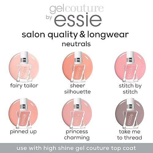 Miniatura 10 de essie Gel Couture - Esmalte de uñas de larga duración, vegano sin 8, rosa nude transparente, sastre de hadas, 0.46 onzas líquidas (paquete de 2)