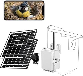 WIWACAM nistkastenkamera WLAN Kamera, 16Watt Solar, 10000mAh Akku fur Nistkästen, Vogelhaus, birdbox, Birdhouse