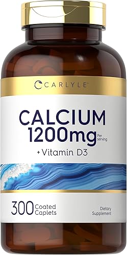 Carlyle Calcio 1200 mg con vitamina D3  300 comprimidos  Sin OMG, sin gluten y vegetariano
