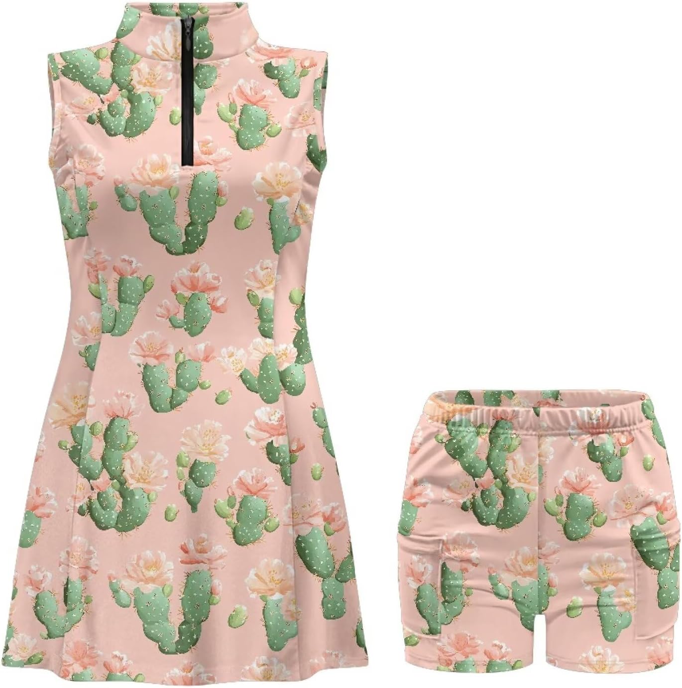 Womens Tennis Dress, Sleeveless Golf Dress with Shorts Pockets Women Polo Golf Tennis Dresses Sport Activewear