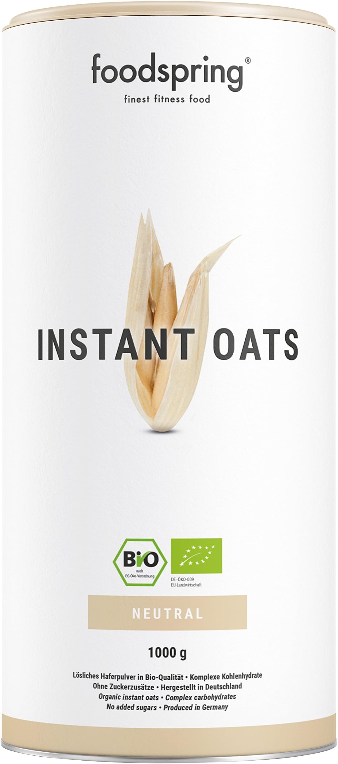 foodspring Instant Oats, 1000g, The Most Natural Weight Gainer Ever, 100% Organic