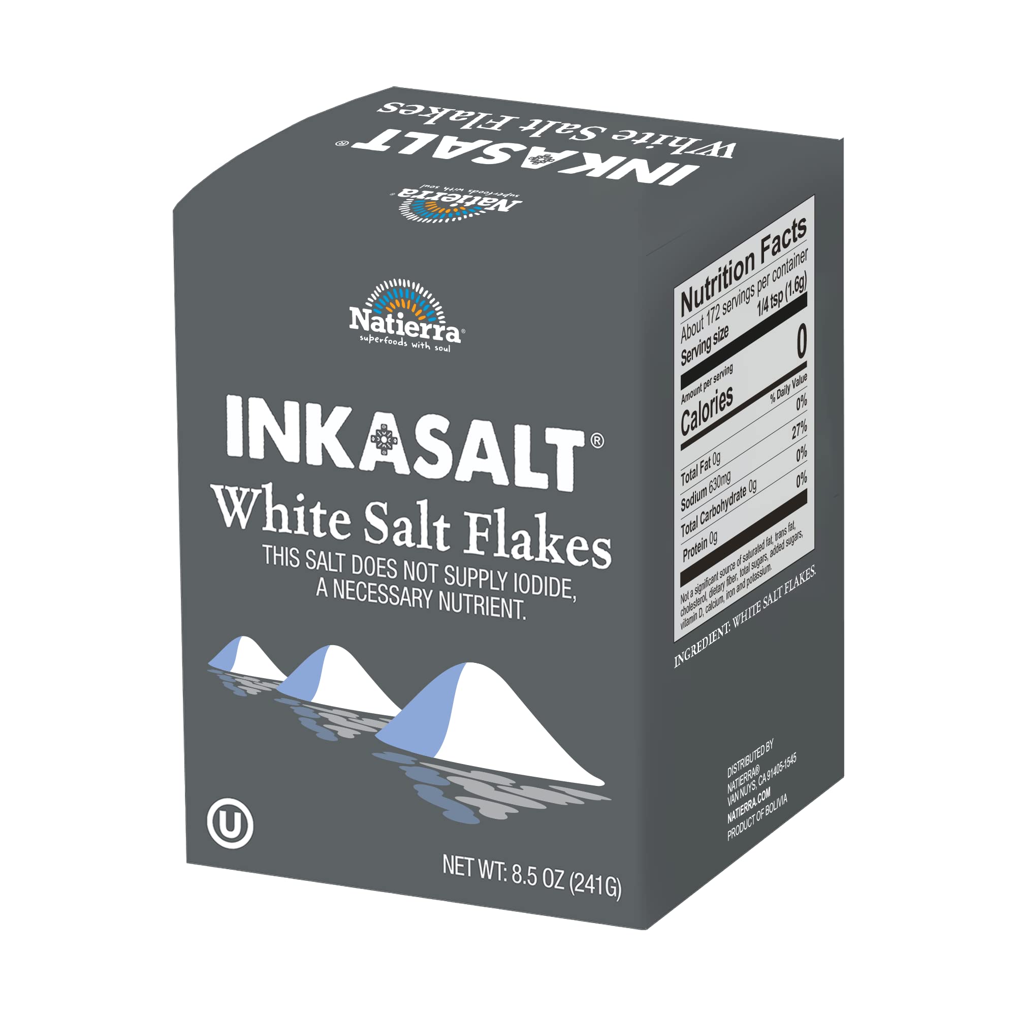 NATIERRA InkaSalt White Salt Flakes | 8.5 Ounce | Grocery Pickup
