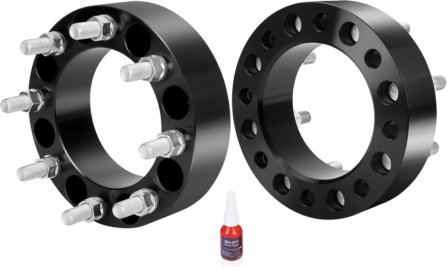 Richeer 8x180 Wheel Spacers for 2011-2024 Silverado 2500 2500HD 3500HD GMC Sierra 2500HD 3500HD, 2 inch 8x180mm Wheel Spacer with 14x1.5 Studs & 125mm Center Bore