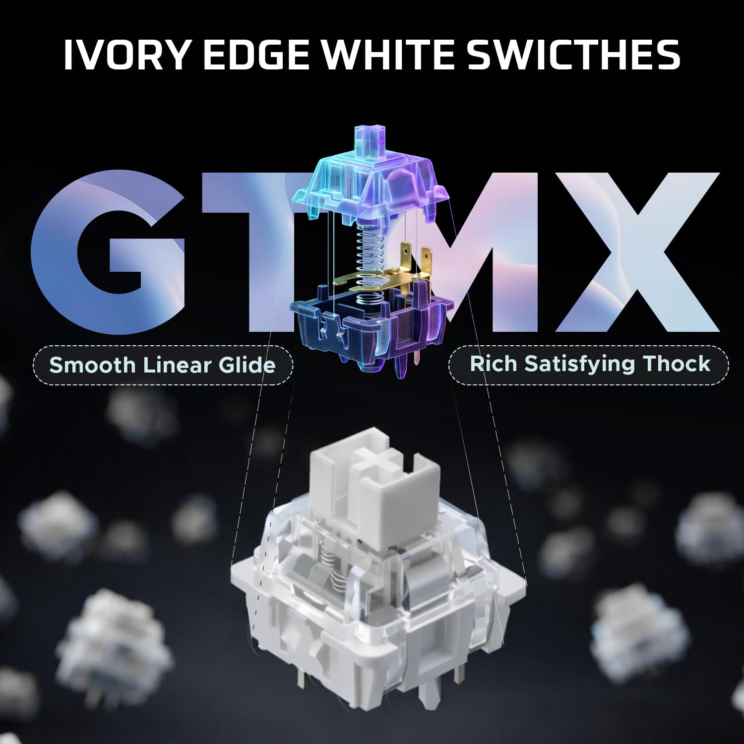 EvoFox Ronin X75 Tri-Mode Wireless Mechanical Keyboard, Gasket Mount, 5 Layer Sound Dampening,Hot Swap GTMX Yellow Linear Switches with Thocky Sound, Programmable, Muliti OS Web Software, Mac Key Caps — Amazon image 6