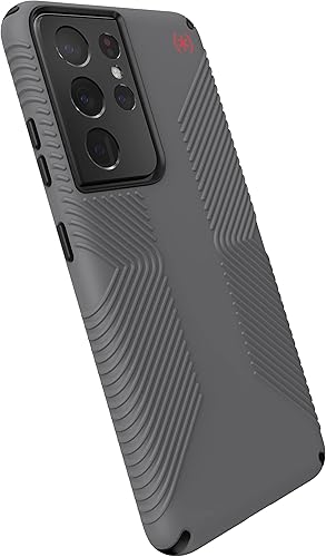 Speck Productos Presidio2 Grip Samsung Galaxy S21 Ultra 5G, gris grafitonegrorojo intenso