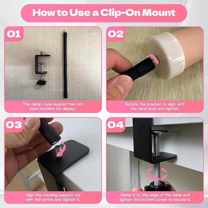 Mano de práctica para uñas acrílicas, pack 2 con soporte ajustable miniatura 7