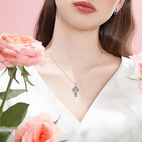 Miniatura 2 de Collar de cruz para mujer de plata de ley 925 con nudo celta, collar de cruz con colgante de cruz crucifijo, regalo de joyería