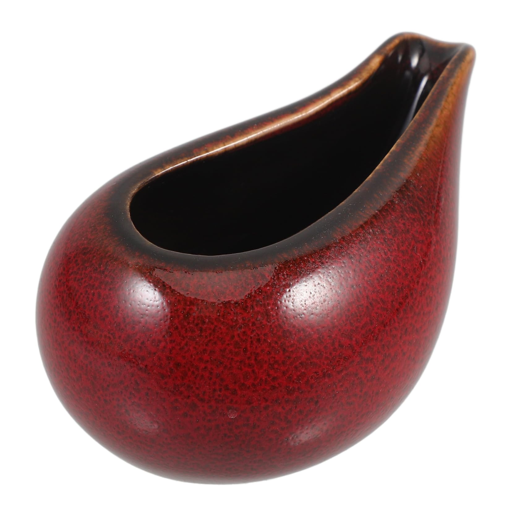 BRIGHTFUFU Dipping Pot Kettle Creamer Sugar Syrup Coffee Ceramic Jug Coffee Pitcher Gravy Boats Ceramic Milk Pitcher Gravy Serving Boat Small Ceramic Pitcher Reamer Pitcher Red Ceramics