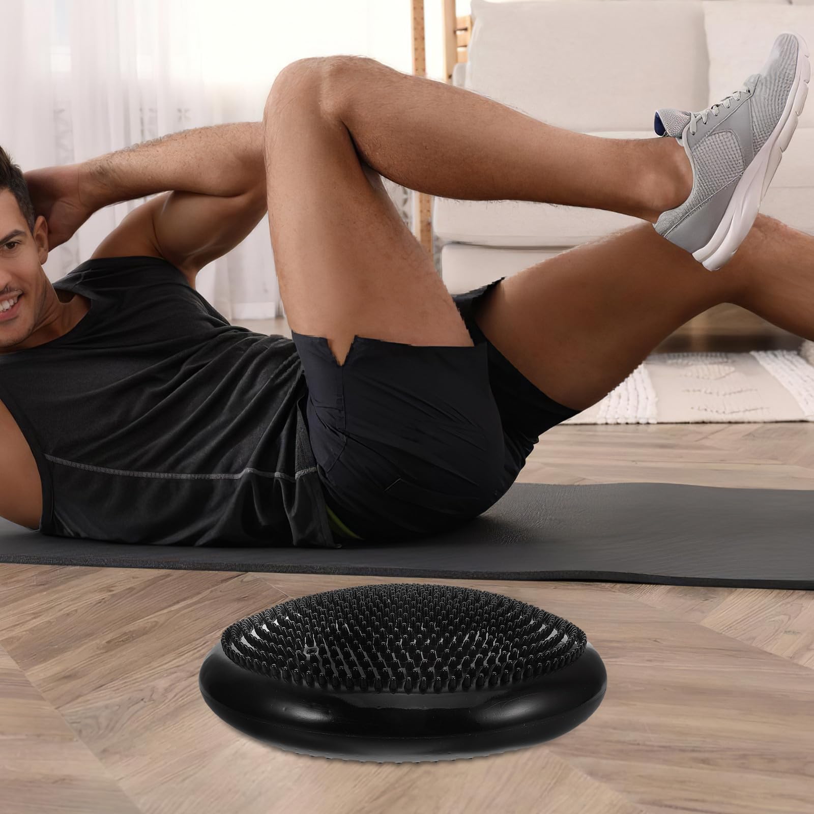 2 Stück Yoga Balance Kissen Rundes Pvc Balancekissen Aufblasbar für Massage und Gym Verbessert die Balance