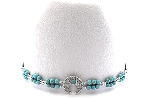 Boho Cowboy Hatband with Genuine Turquoise Squash Blossom Beads