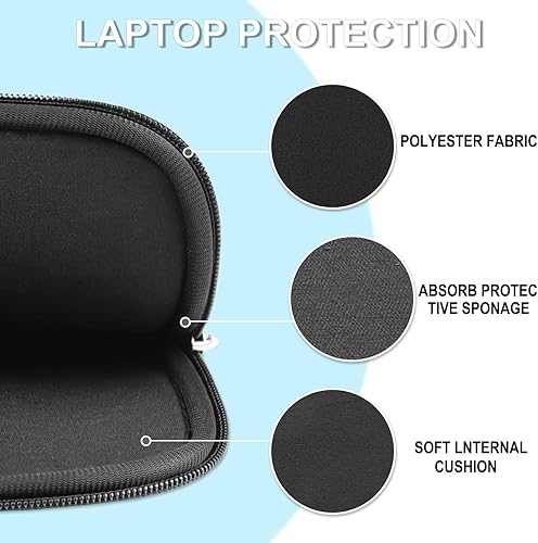 Miniatura 4 de Funda para laptop de 15.6 pulgadas, a prueba de golpes, funda protectora para laptop, maletín de transporte para computadora con bolsillo para